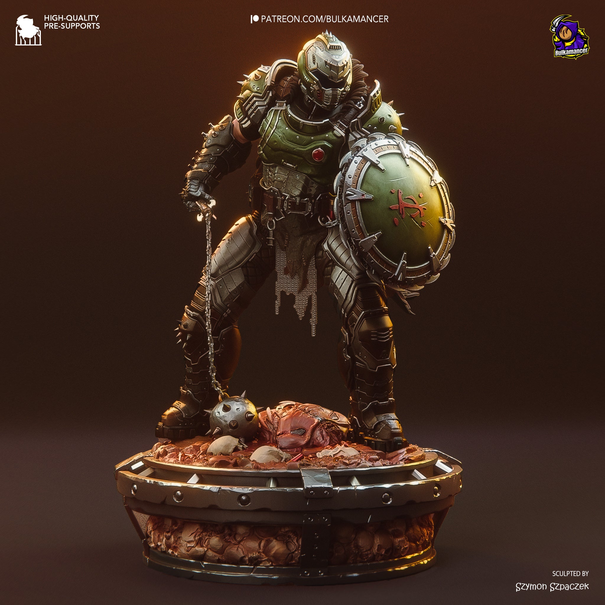 Figurine DoomSlayer 21,5 Cm Super Action - Personnage PVC Pose Dynamique
