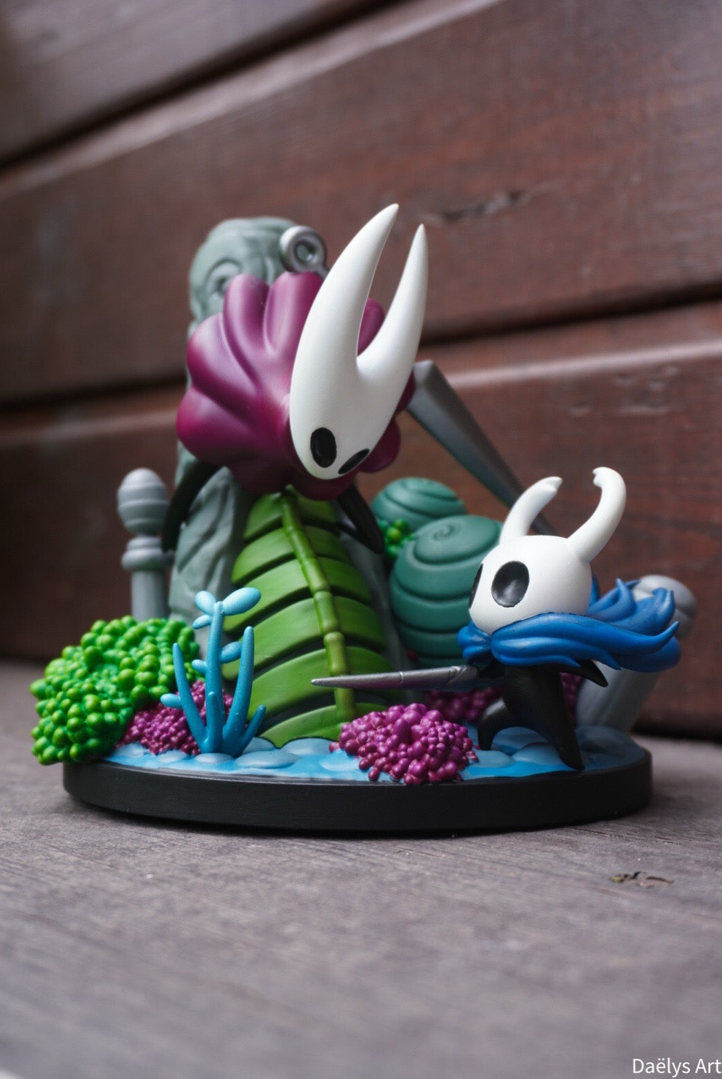 diorama hollow knight, figurine hornet, figurine hollow knight, team cherry
