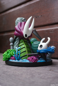 diorama hollow knight, figurine hornet, figurine hollow knight, team cherry