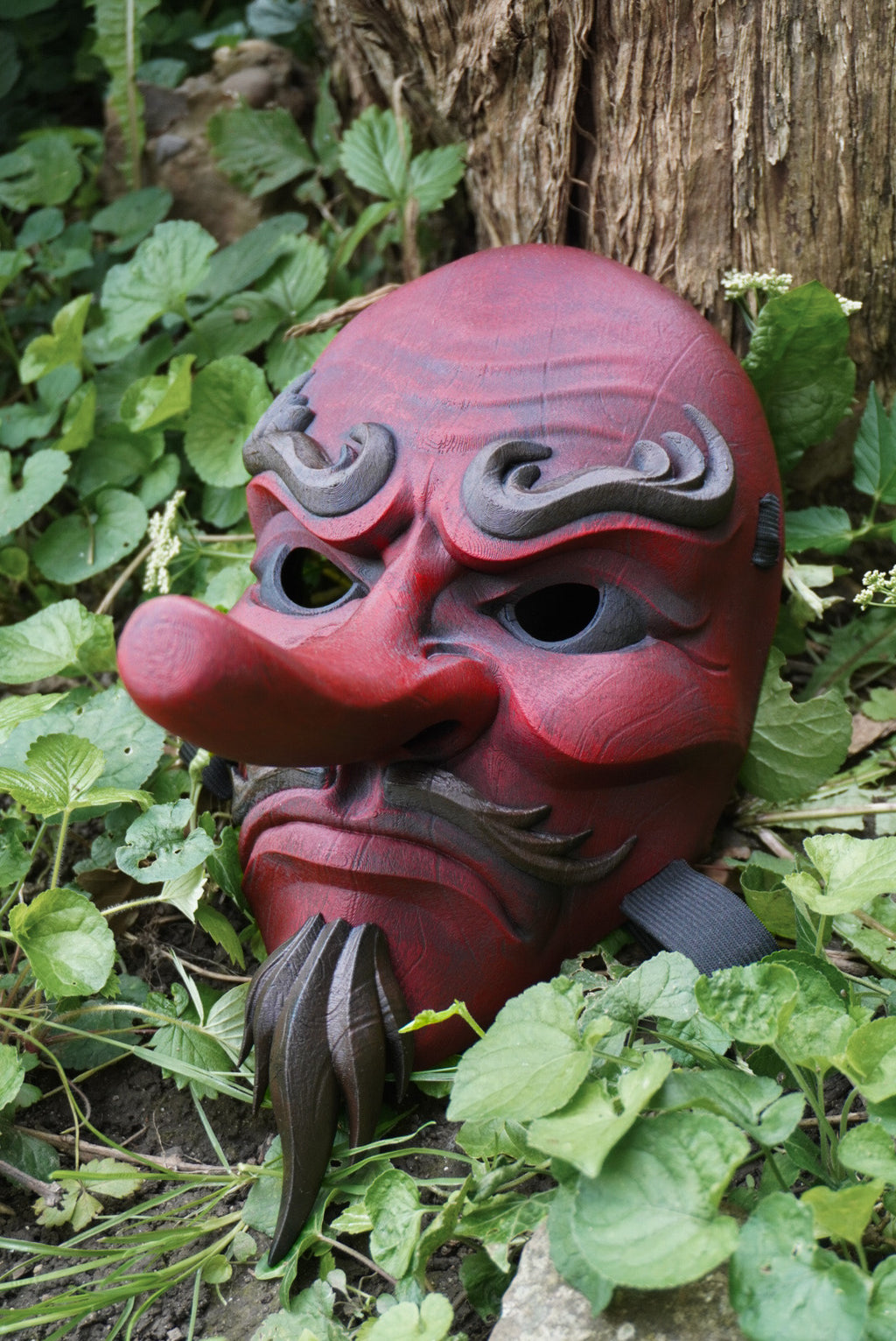 Tengu, masque tengu, masque japonais, masque oni, masque hannya, décoration japonaise, masque traditionnel, cosplay, Daëlys Art