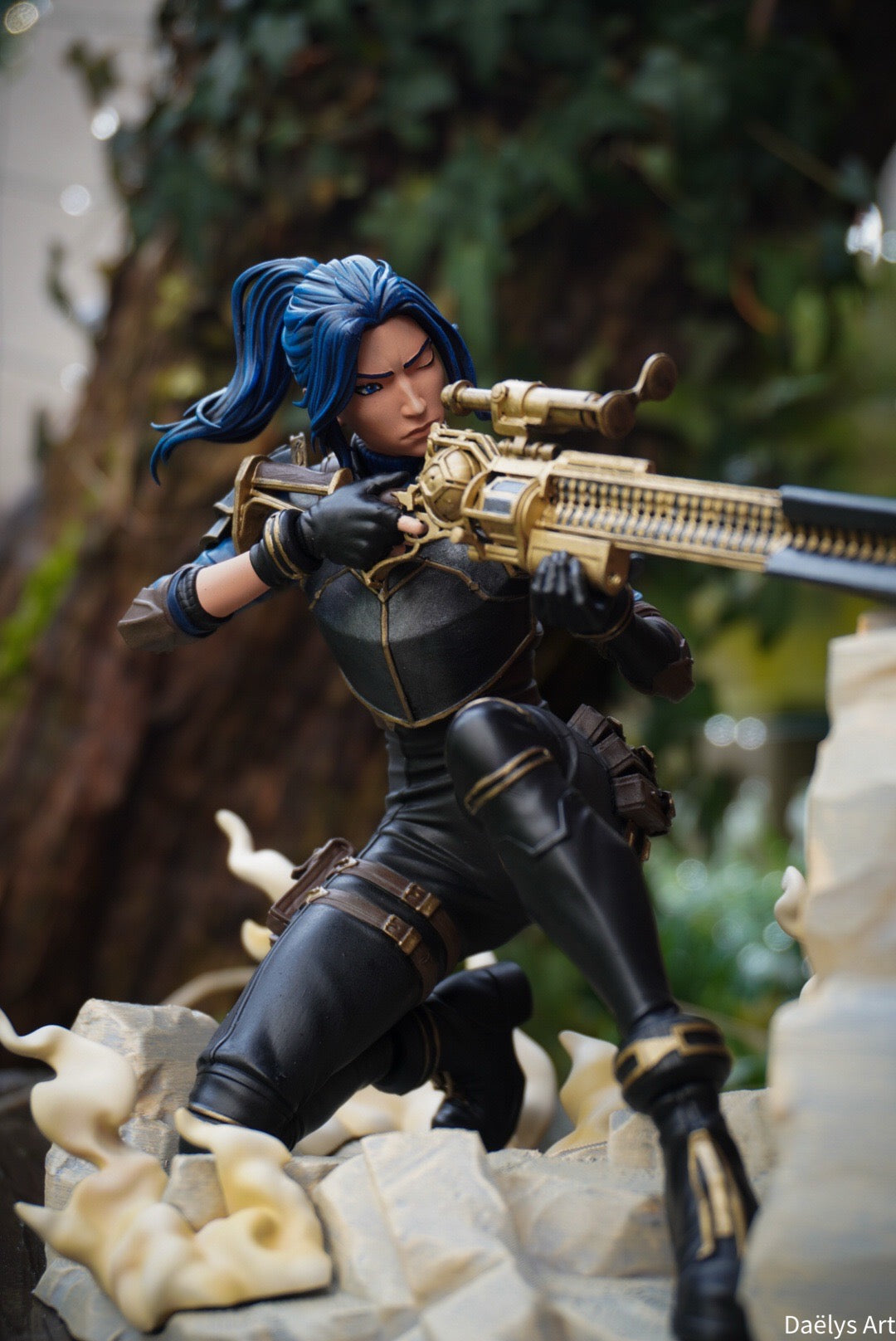 figurine caitlyn, figurine arcane, figurine a peindre, figurine en resine, jinx, vi