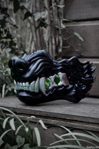 Masque oni, masque démon japonais, décoration japonaise, folklore japonais, japon traditionnel, Yokaï, Hannya, Daëlys Art, mempo, samouraï
