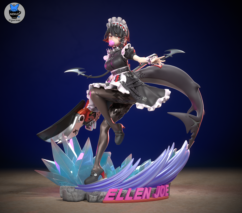 ellen joe, zenless zone zero, figurine zenless zone zero, figurine a peindre