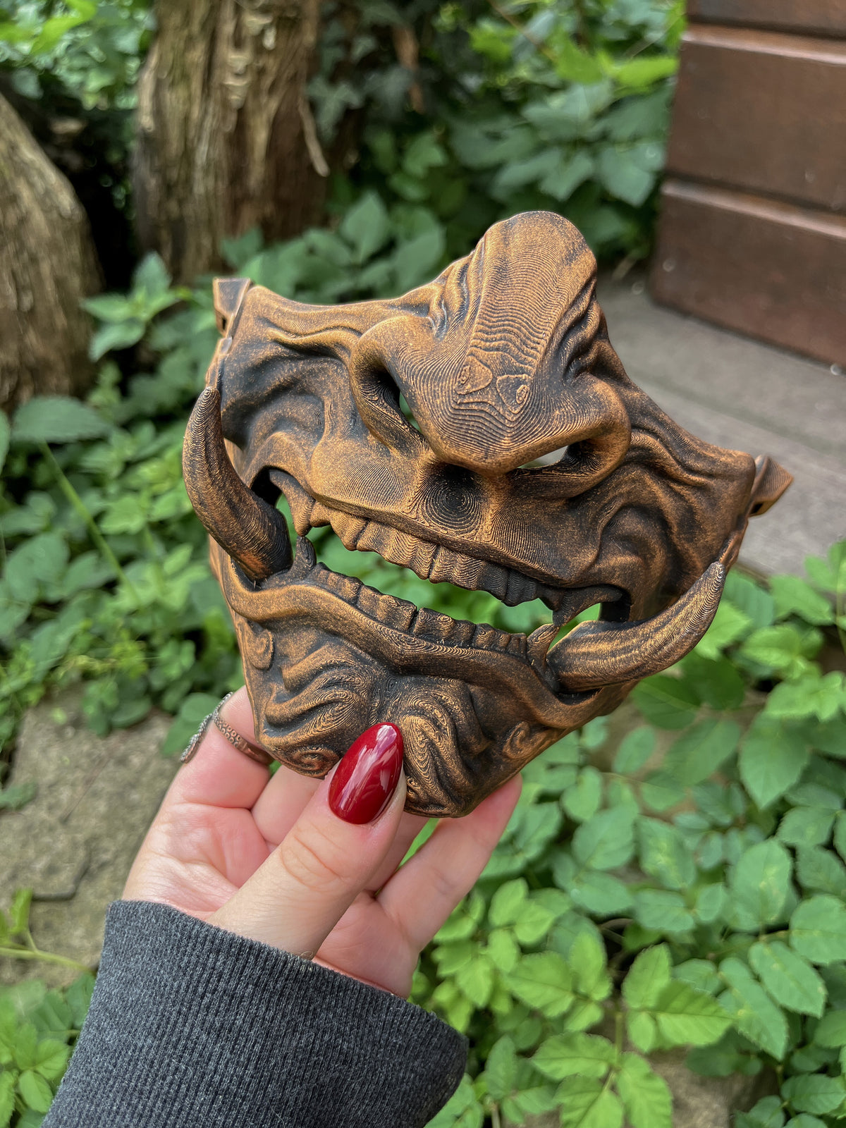 Masque mempo, masque Oni, masque mempo oni, masque samouraï, cosplay samouraï, cosplay Oni, masque démon japonais