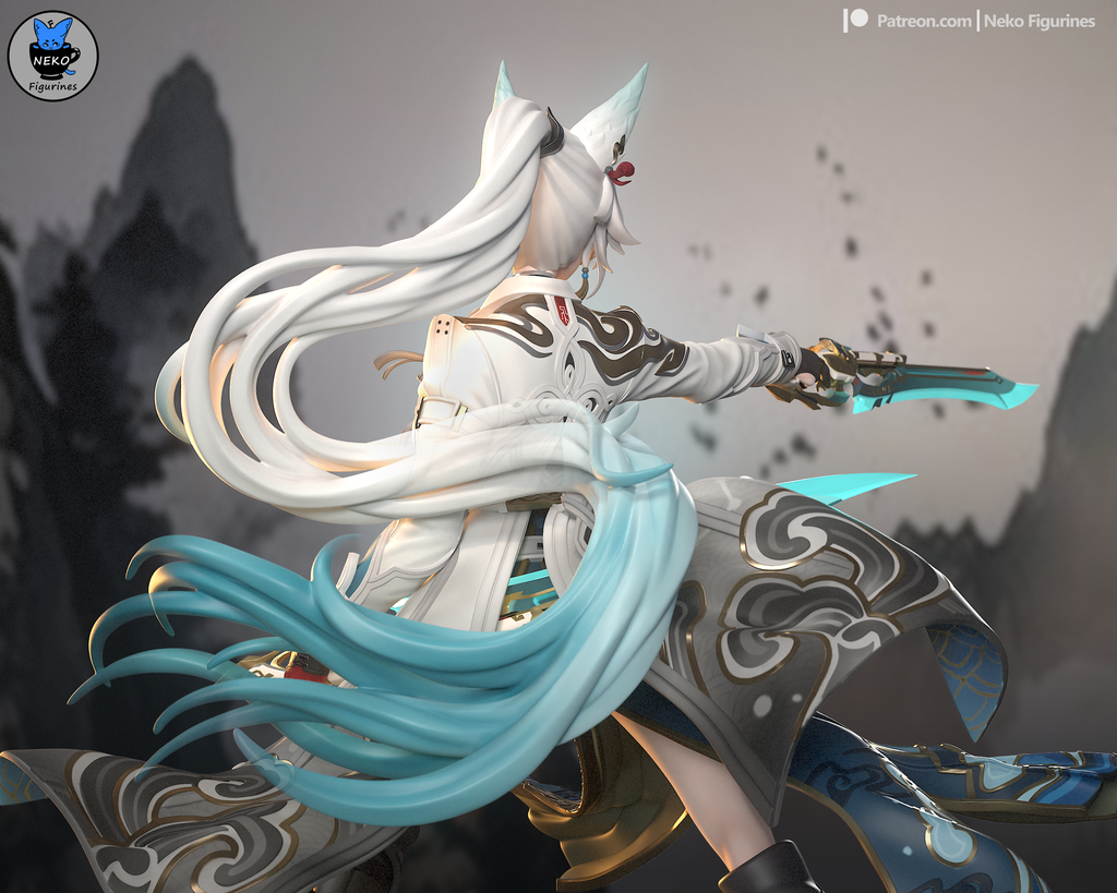 Feixiao figurine honkai star rail, figurine feixiao, figurine a peindre