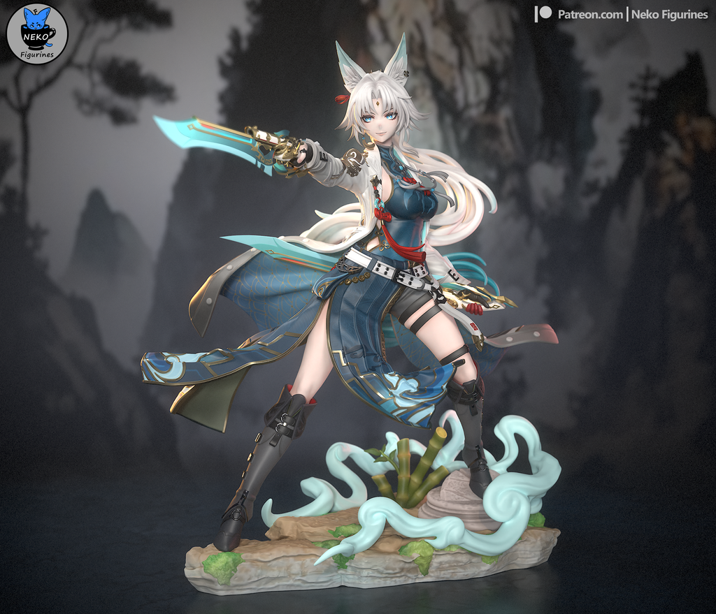 Feixiao figurine honkai star rail, figurine feixiao, figurine a peindre