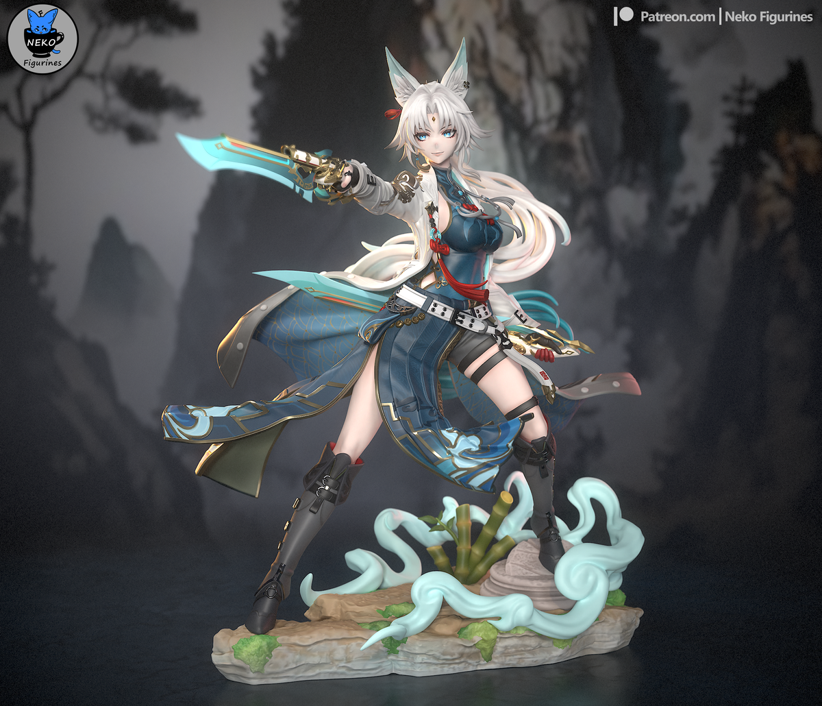 Feixiao figurine honkai star rail, figurine feixiao, figurine a peindre
