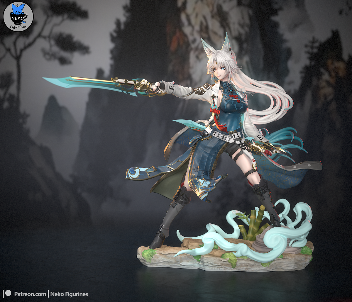Feixiao figurine honkai star rail, figurine feixiao, figurine a peindre