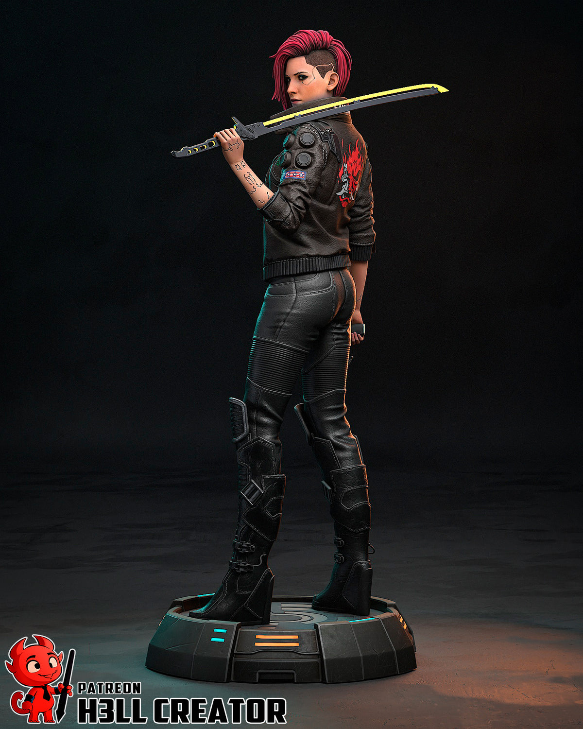 figurine a peindre, figurine V cyberpunk, samuraï, Jackie Wells