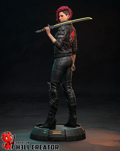figurine a peindre, figurine V cyberpunk, samuraï, Jackie Wells