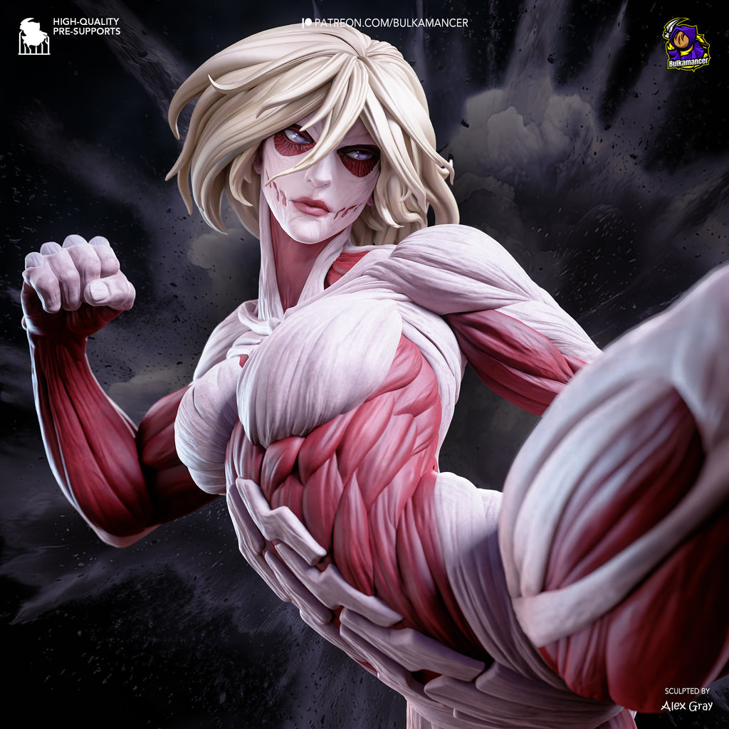 figurine a peindre, figurine titan femelle l'attaque des titans, figurine annie SNK
