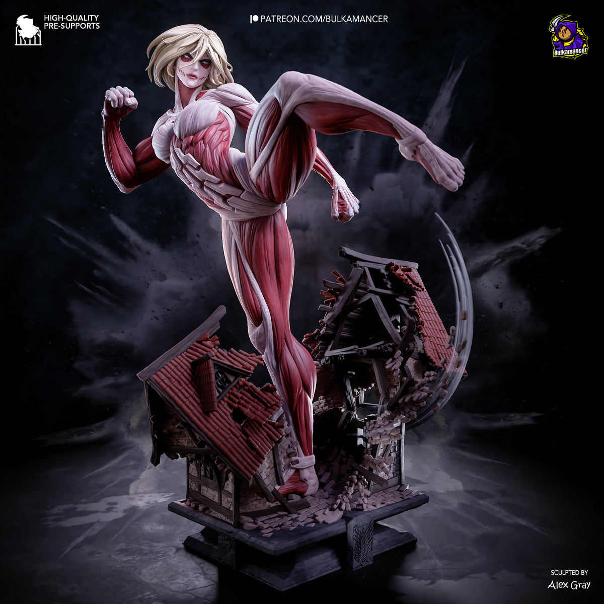 figurine a peindre, figurine titan femelle l'attaque des titans, figurine annie SNK