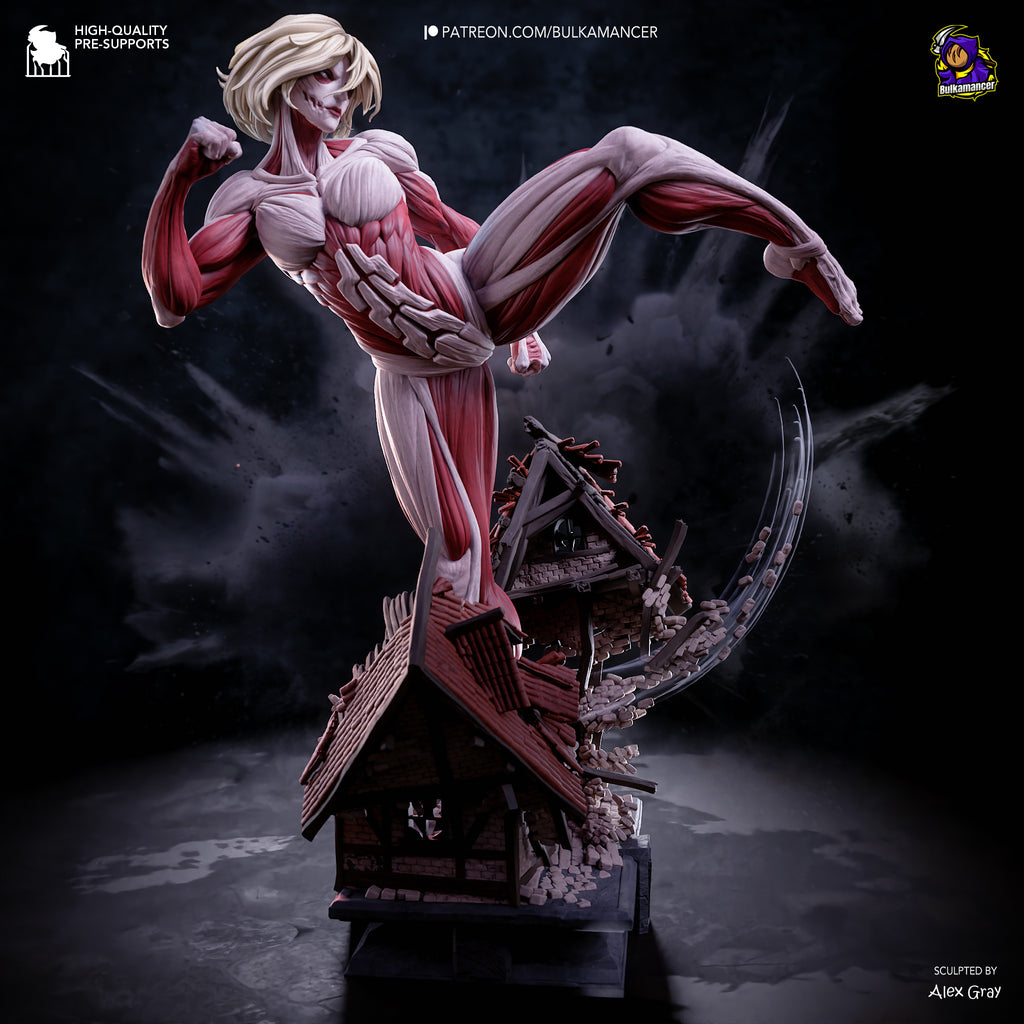figurine a peindre, figurine titan femelle l'attaque des titans, figurine annie SNK