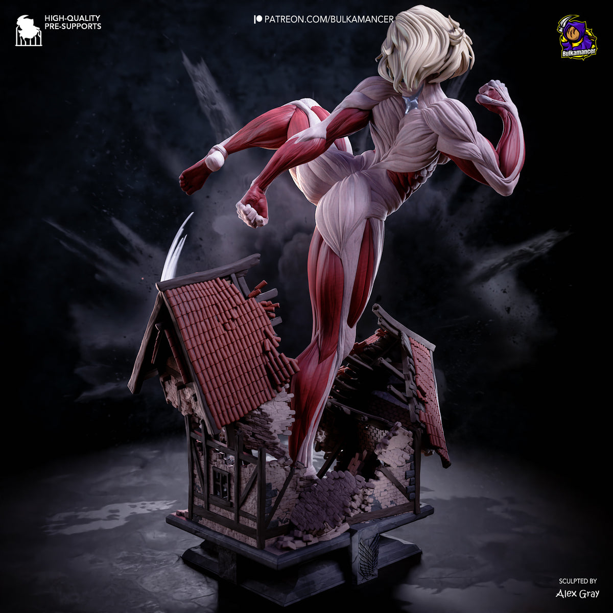 figurine a peindre, figurine titan femelle l'attaque des titans, figurine annie SNK