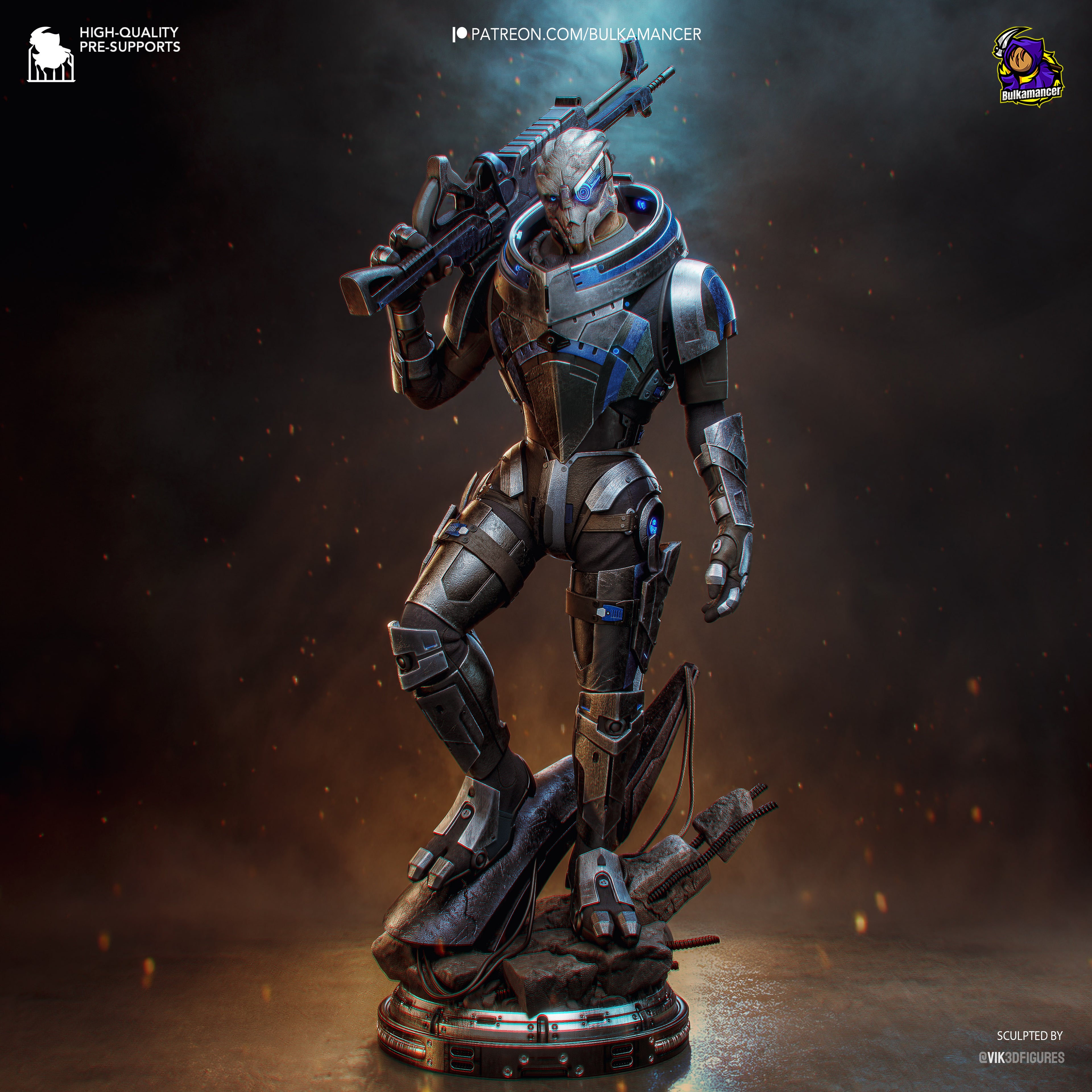 figurine garrus mass effect, figurine a peindre, figurine mass effect, figurine de collection