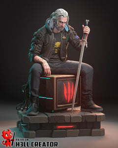 v cyberpunk, figurine cyberpunk , cyberpunk 2077, figurine a peindre, geralt de riv cyberpunk