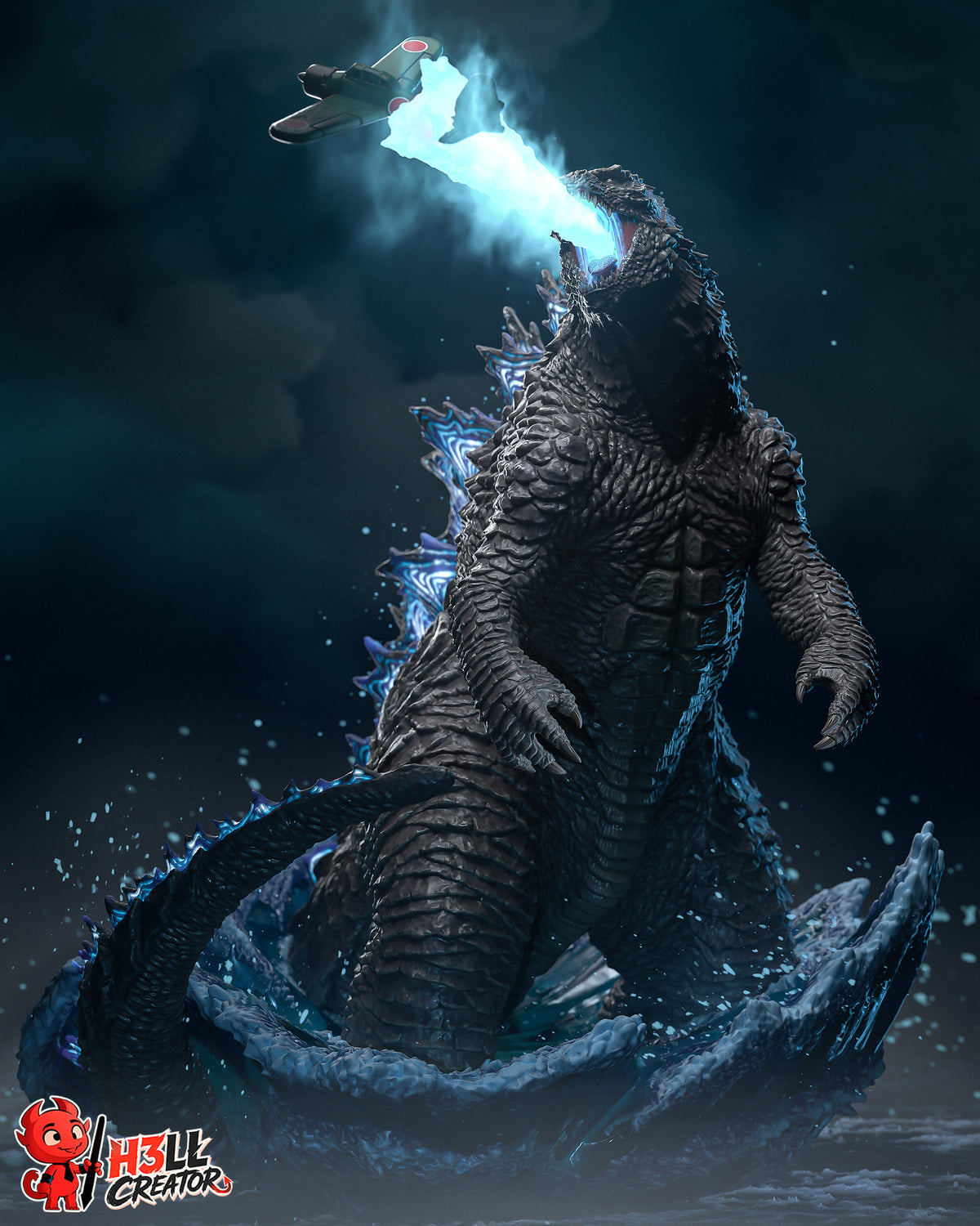 figurine godzilla, figurine a peindre, kaiju
