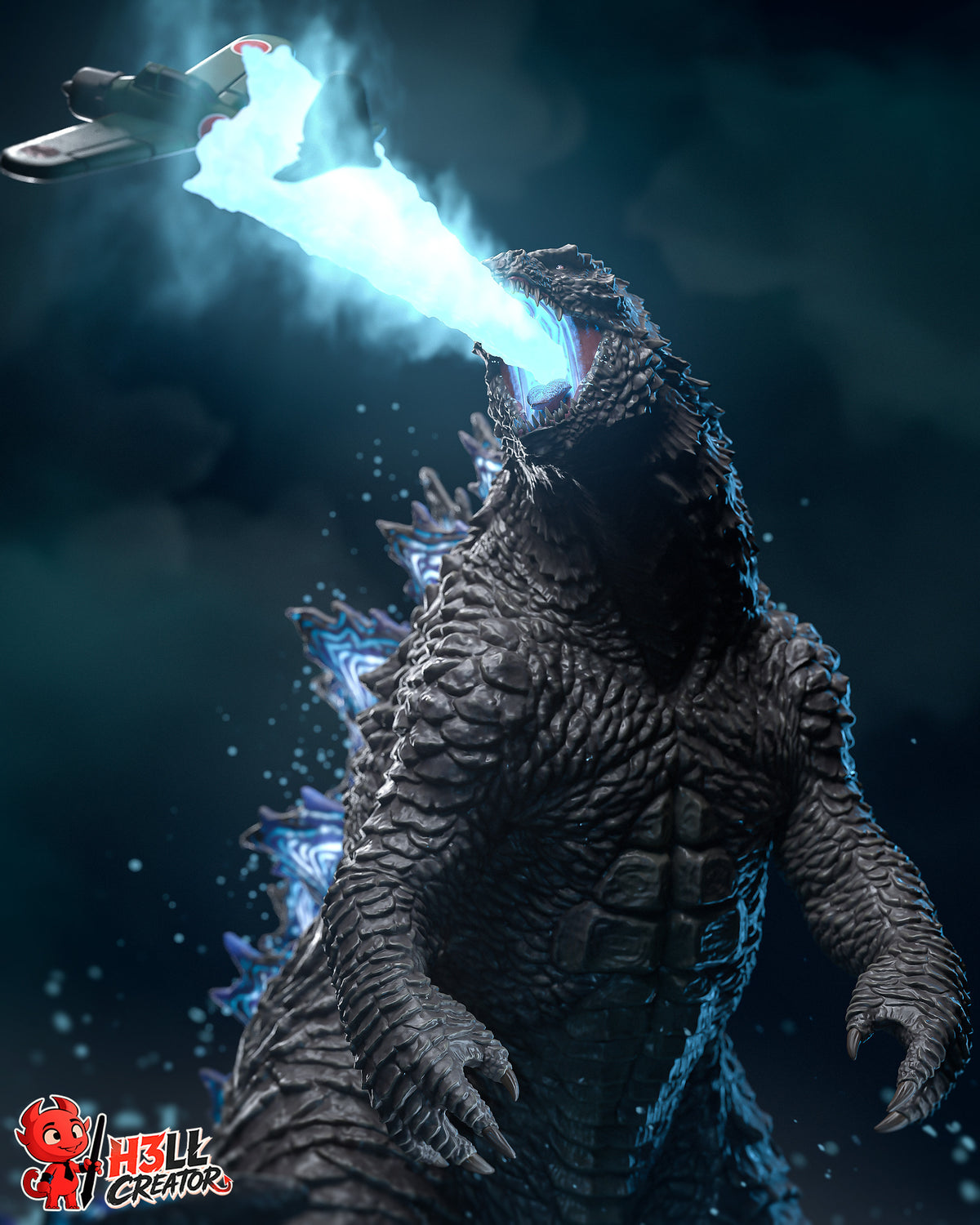 figurine godzilla, figurine a peindre, kaiju