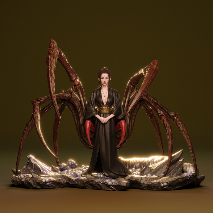 figurine a peindre, figurine spider queen, figurine geisha