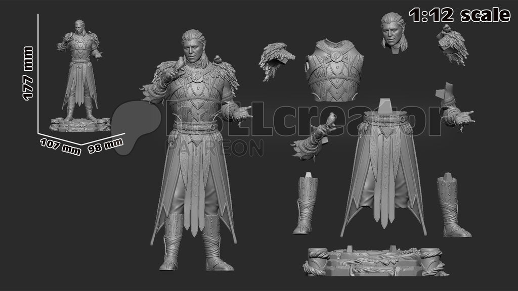 Figurine Baldur's Gate, figurine Halsin, Shadowheart figurine, figurine Baldur's Gate, figurine à peindre
