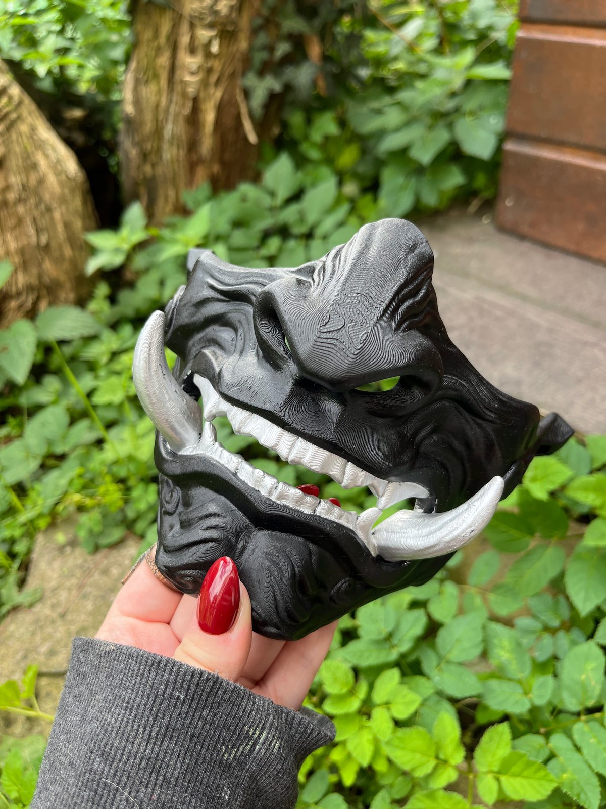 Masque mempo, masque Oni, masque mempo oni, masque samouraï, cosplay samouraï, cosplay Oni, masque démon japonais