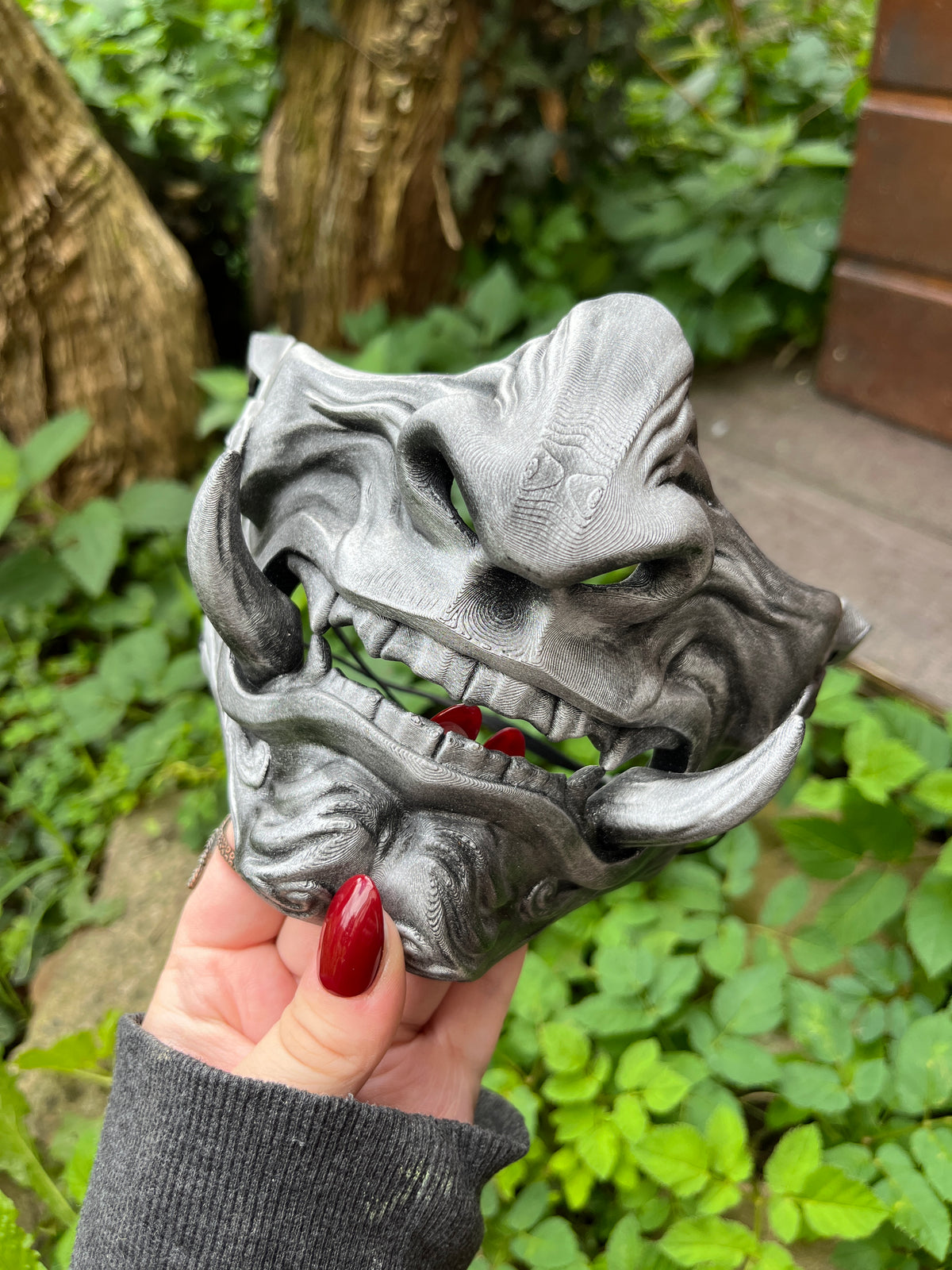 Masque mempo, masque Oni, masque mempo oni, masque samouraï, cosplay samouraï, cosplay Oni, masque démon japonais