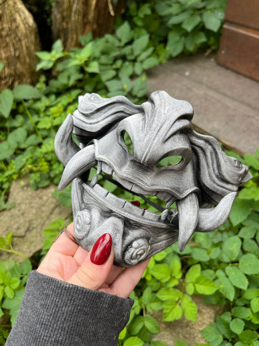 Masque mempo, masque Oni, masque mempo oni, masque samouraï, cosplay samouraï, cosplay Oni, masque démon japonais