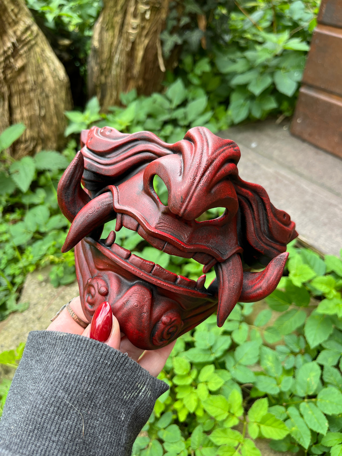 Masque mempo, masque Oni, masque mempo oni, masque samouraï, cosplay samouraï, cosplay Oni, masque démon japonais