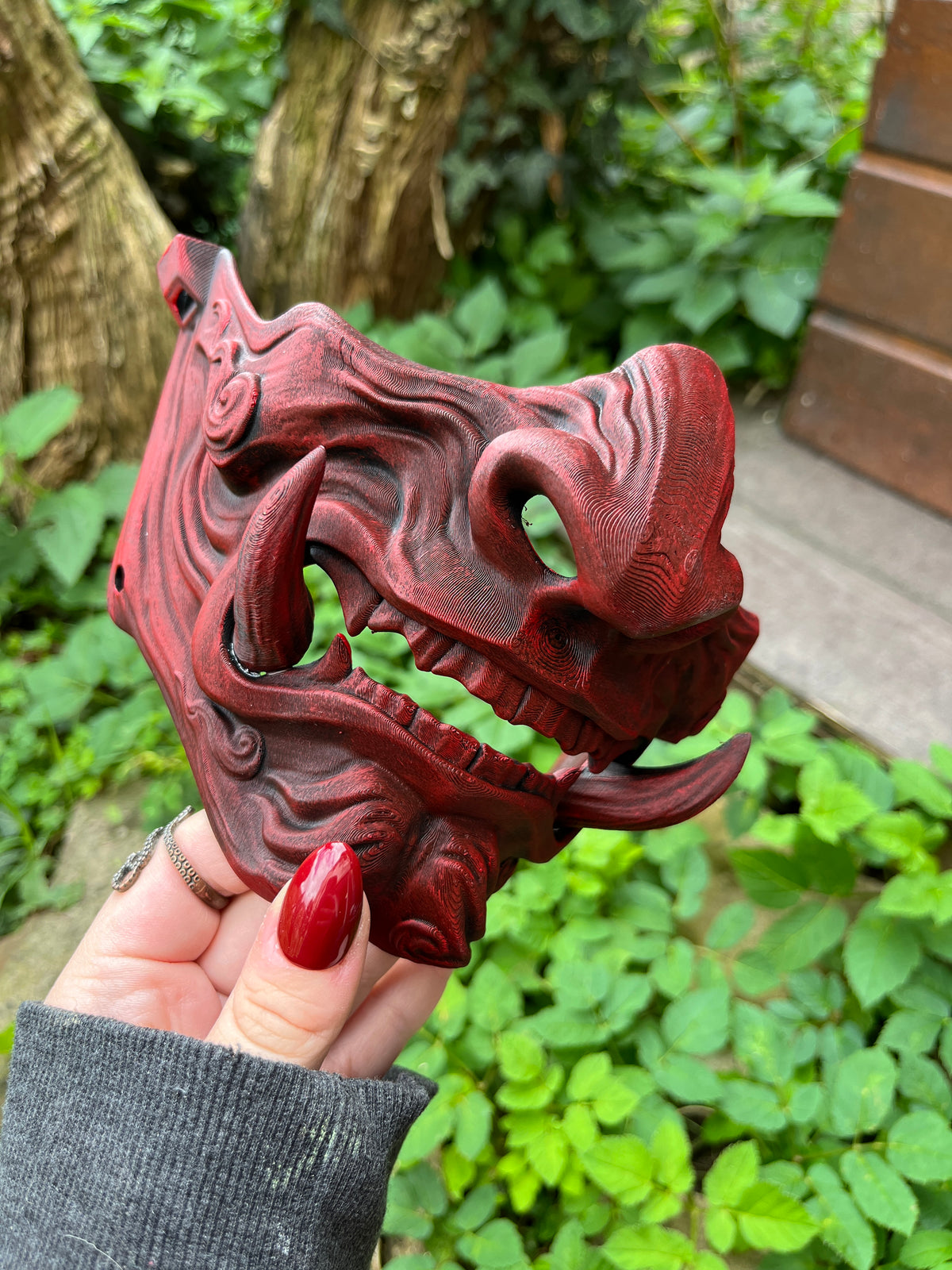 Masque mempo, masque Oni, masque mempo oni, masque samouraï, cosplay samouraï, cosplay Oni, masque démon japonais