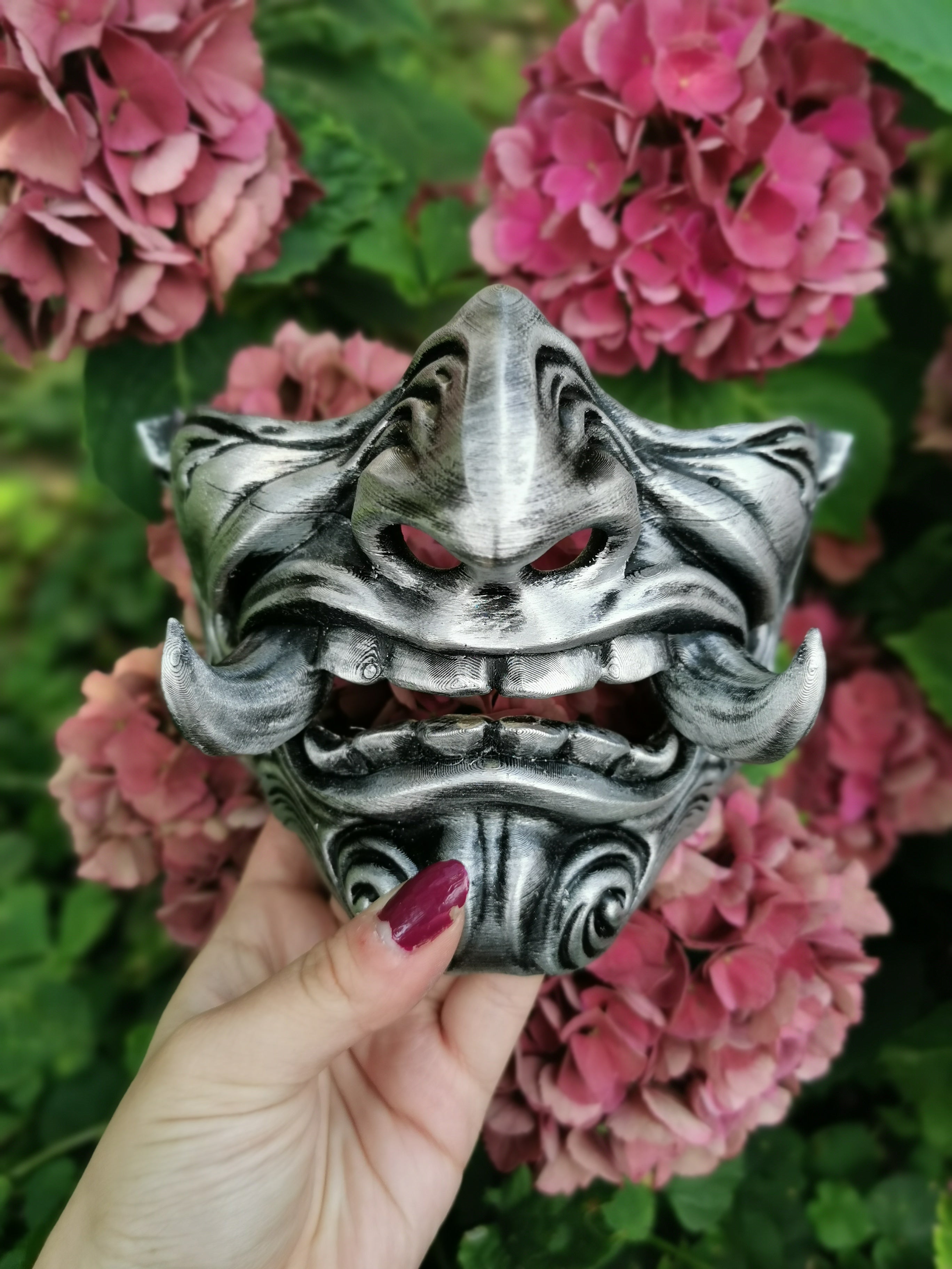masque japonais, masque samouraï, oni, kitsune, masque hannya, samurai mask, japanese mask, japon, japan, manga, anime, demon slayer, naruto, cosplay, Daëlys Art