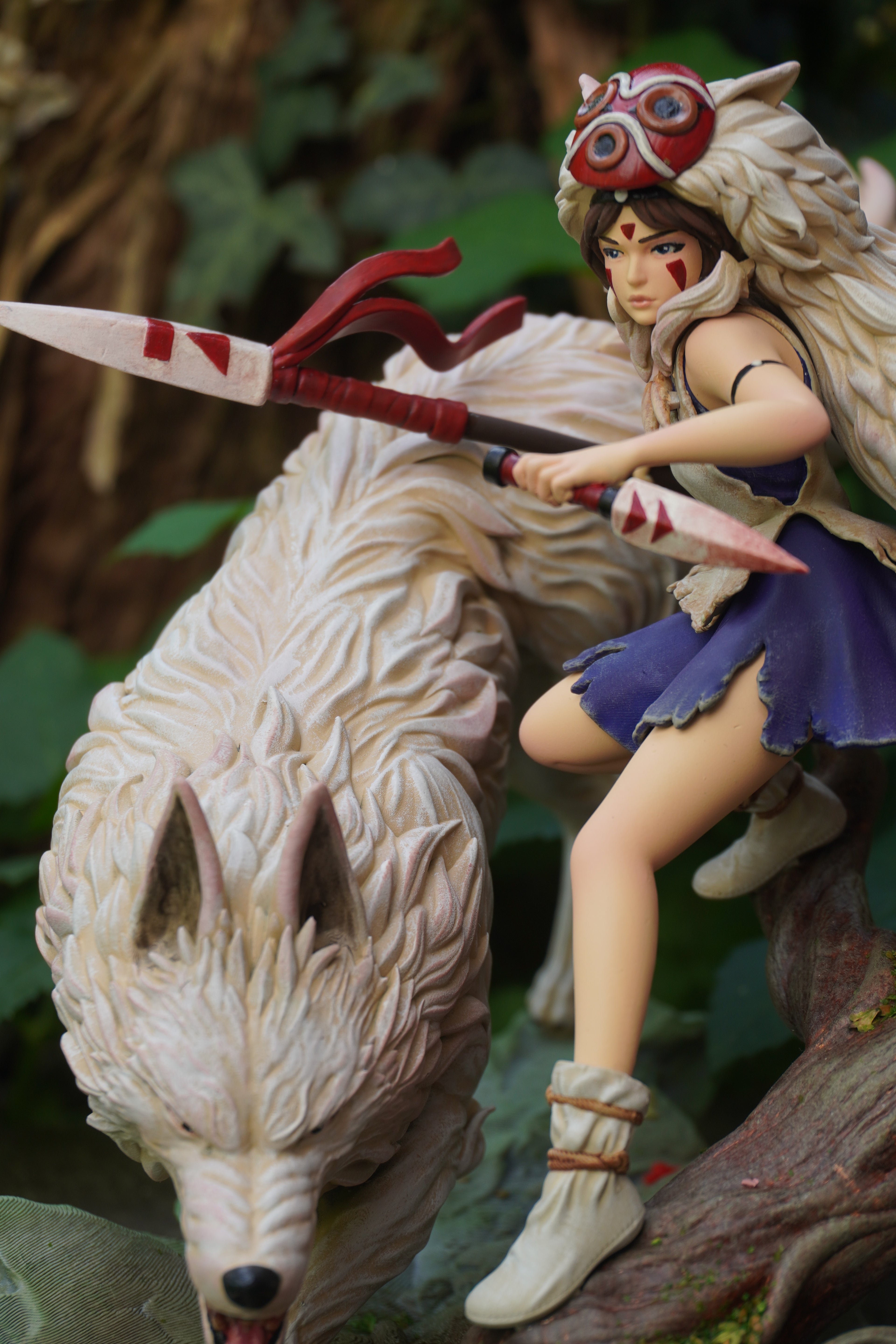 Princesse Mononoké, ghibli, figurine San, figurine à peindre, loup