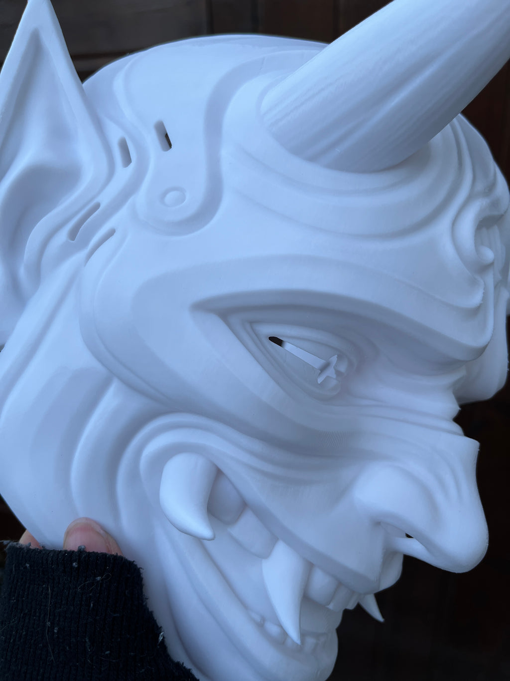 Masque Oni portable - brut