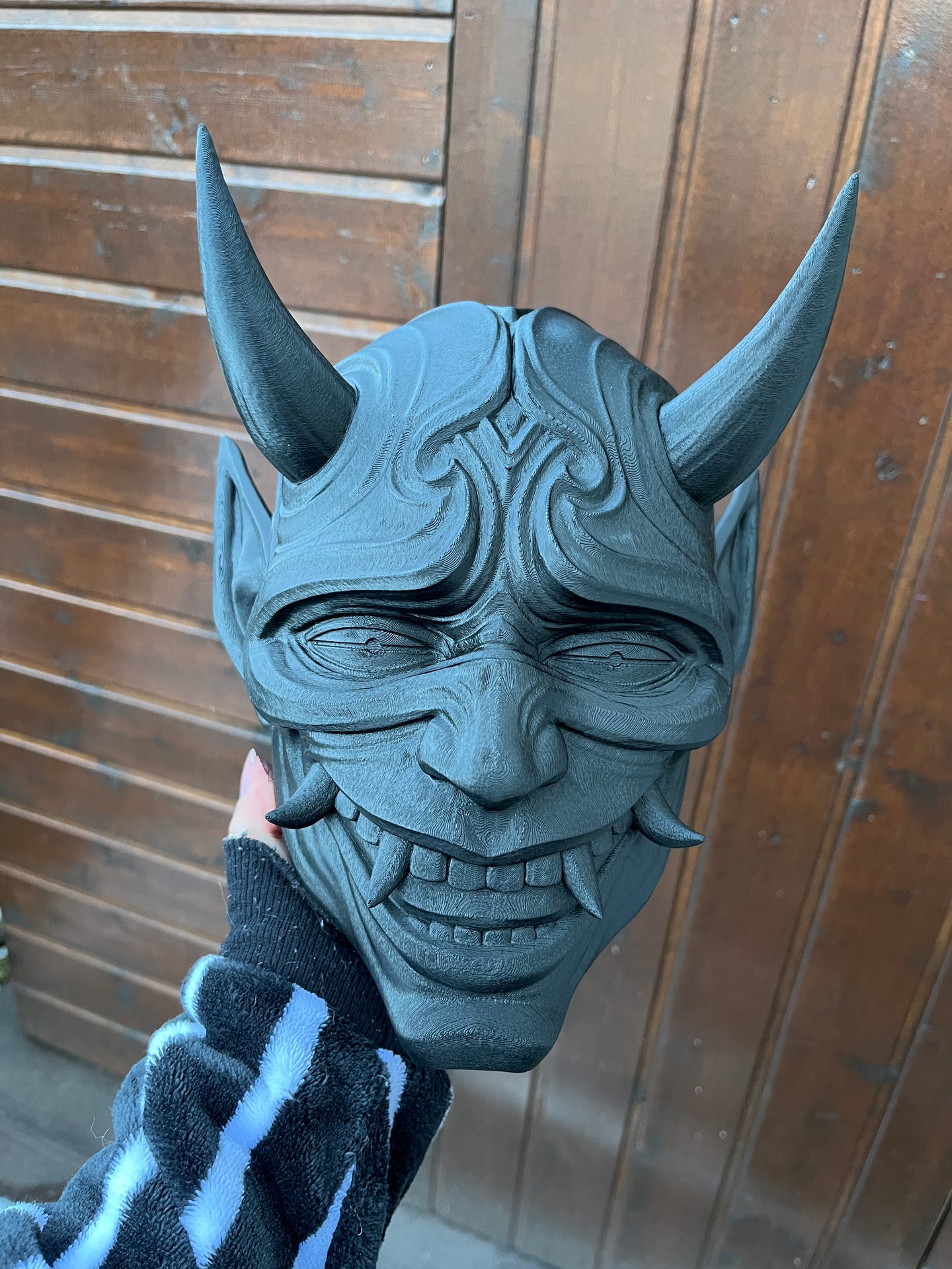 Masque Oni décoratif - brut