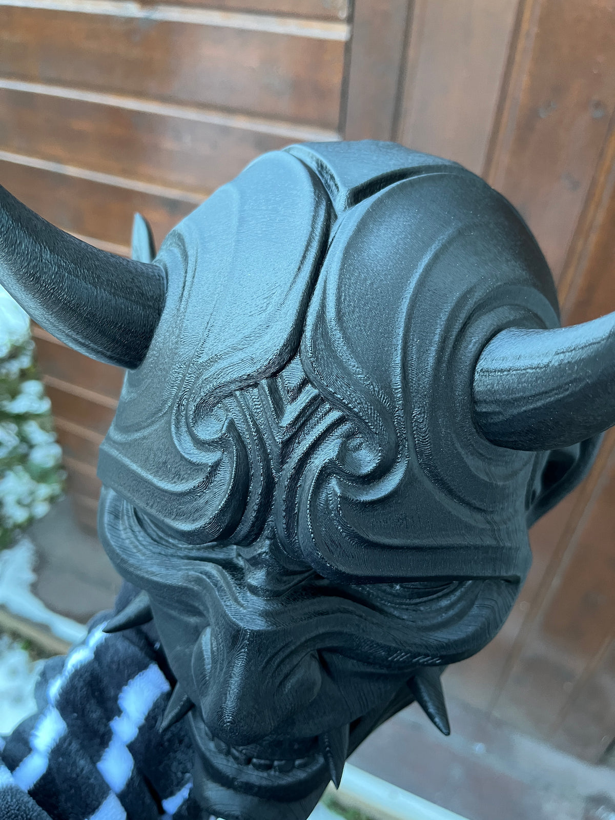 Masque Oni décoratif - brut