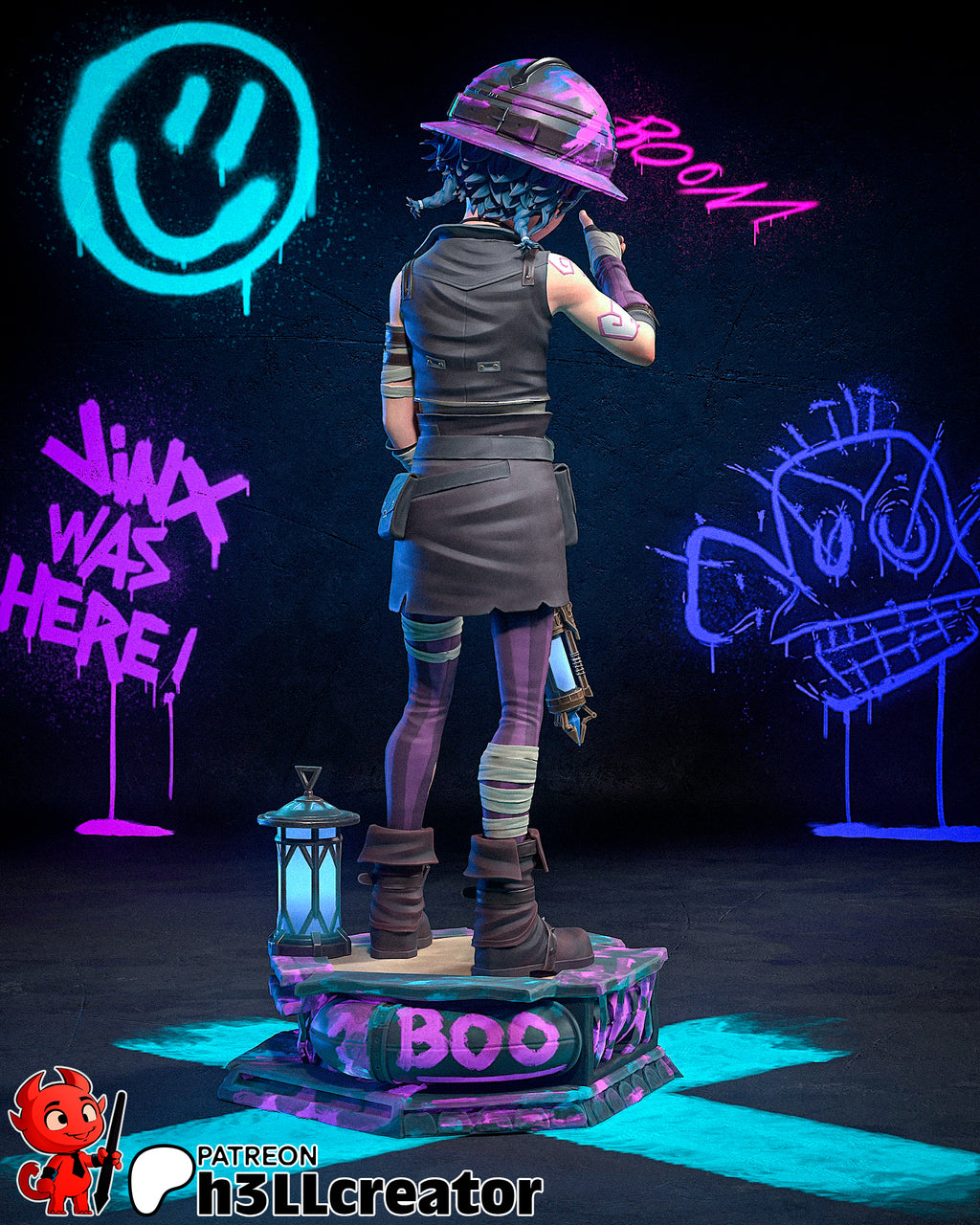 Figurine Arcane, figurine league of legends, figurine Isha, figurine Jinx