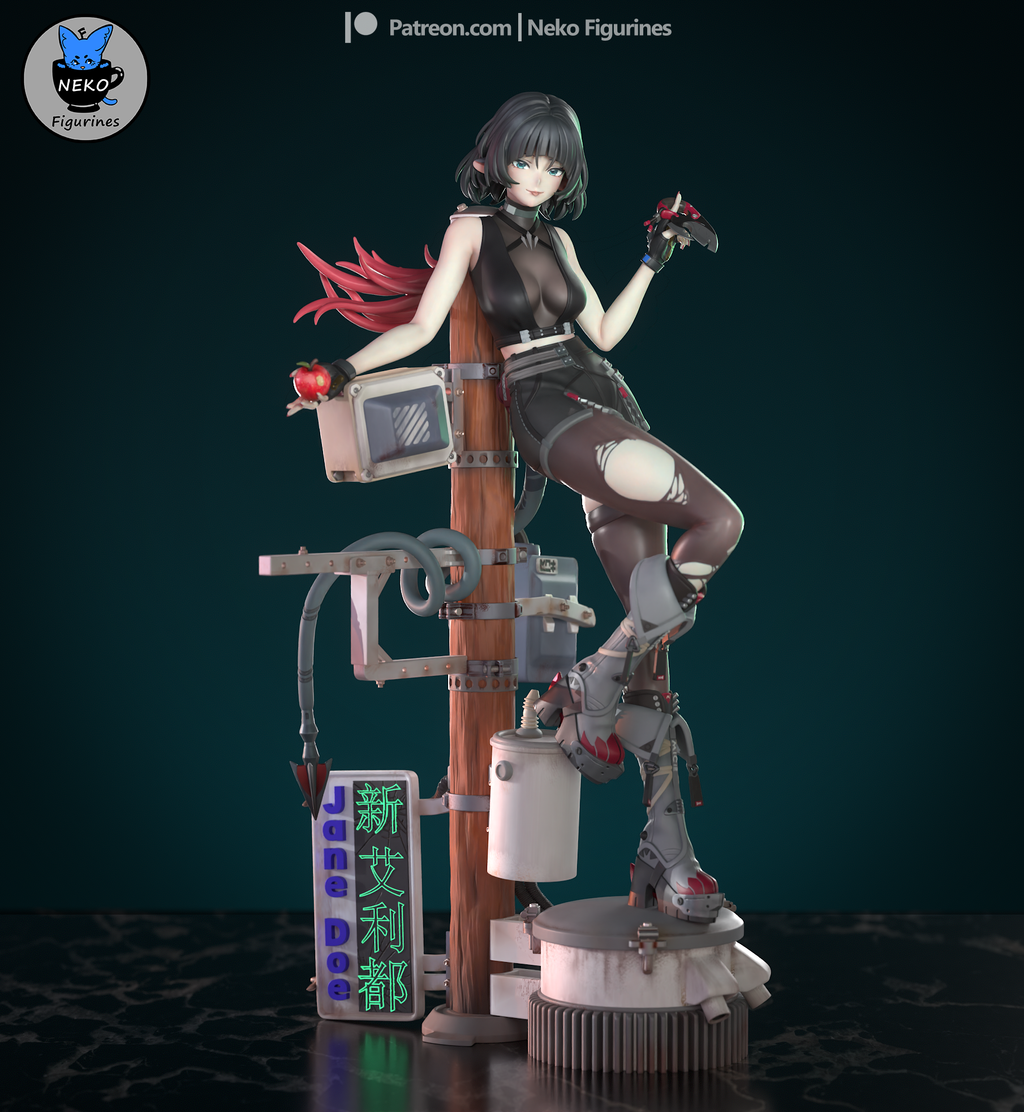 Jane Doe, figurine a peindre, figurine zenless zone zero, figurine Jane Doe