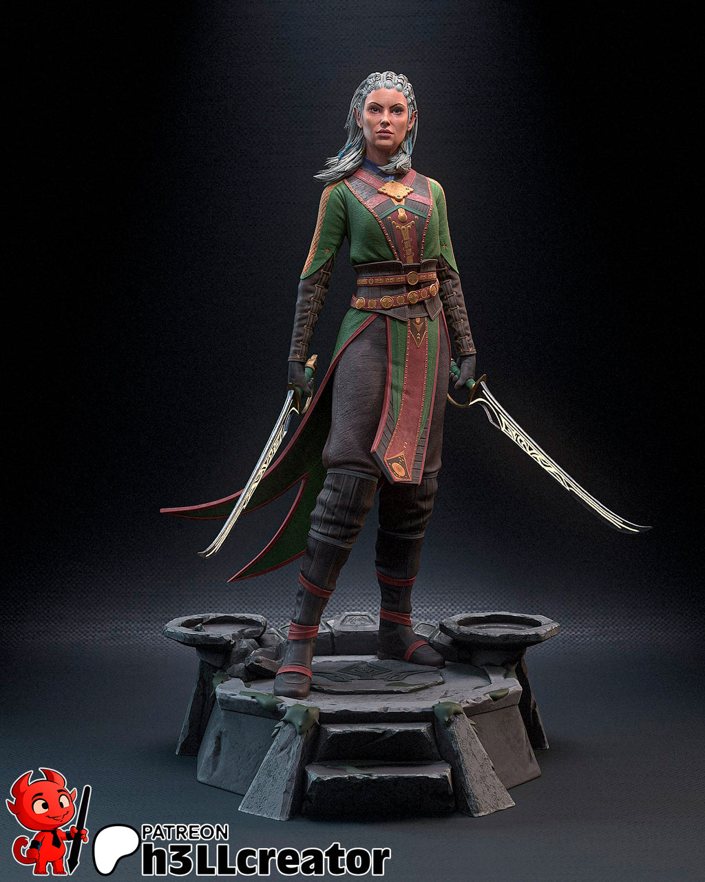 Jaheira, figurine Jaheira, figurine Baldur's Gate, Baldur's Gate, figurine à peindre