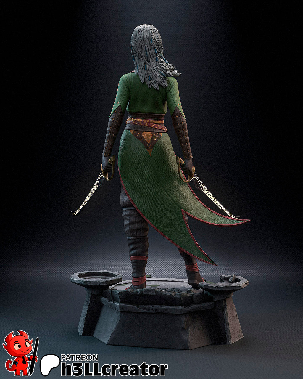 Jaheira, figurine Jaheira, figurine Baldur's Gate, Baldur's Gate, figurine à peindre
