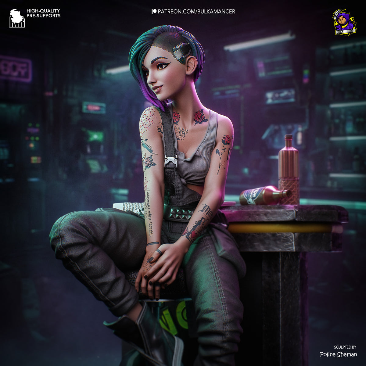 figurine cybepunk 2077, figurine Judy cyberpunk, figurine a peindre