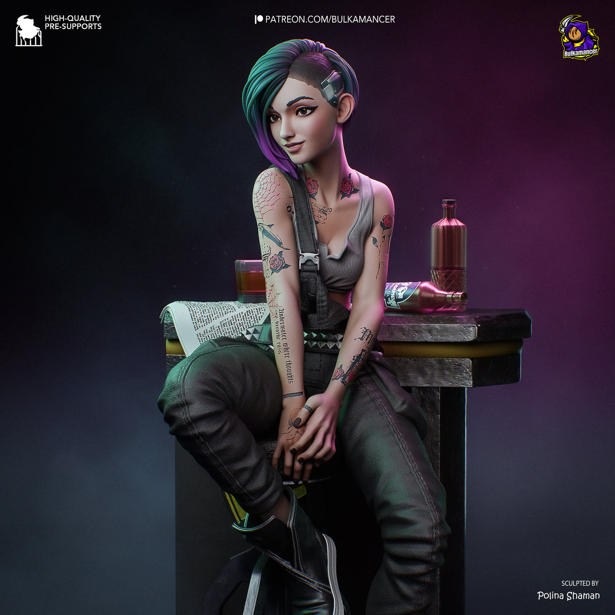 figurine cybepunk 2077, figurine Judy cyberpunk, figurine a peindre