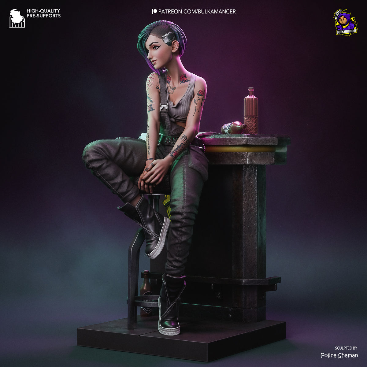 figurine cybepunk 2077, figurine Judy cyberpunk, figurine a peindre