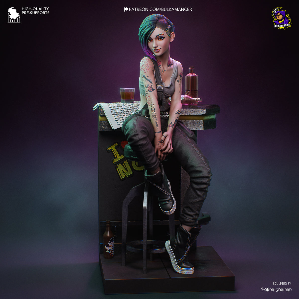 figurine cybepunk 2077, figurine Judy cyberpunk, figurine a peindre