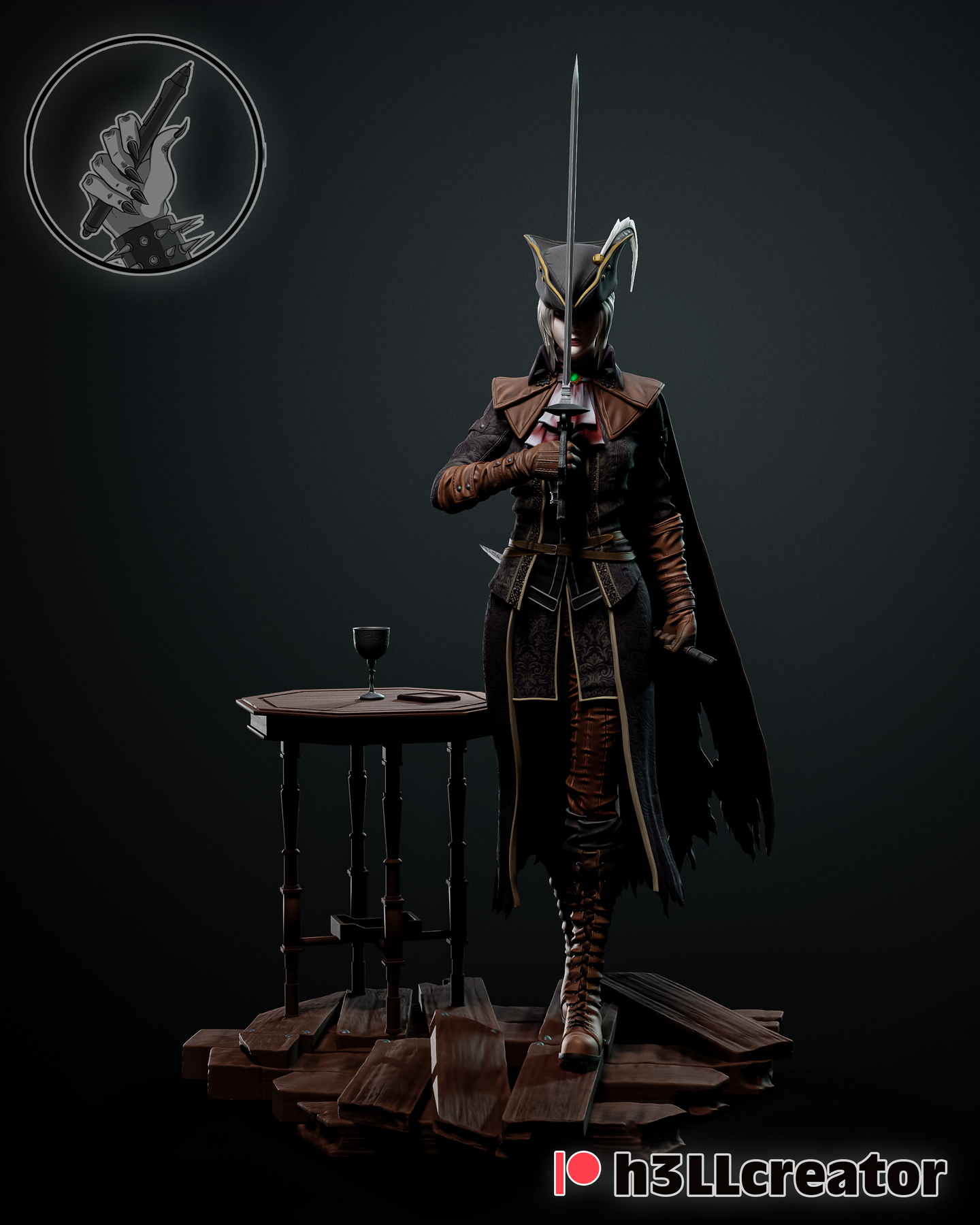 Lady Maria, Bloodborne, figurine Lady Maria, figurine Bloodborne, Yharnam, Dark Souls, Elden Ring