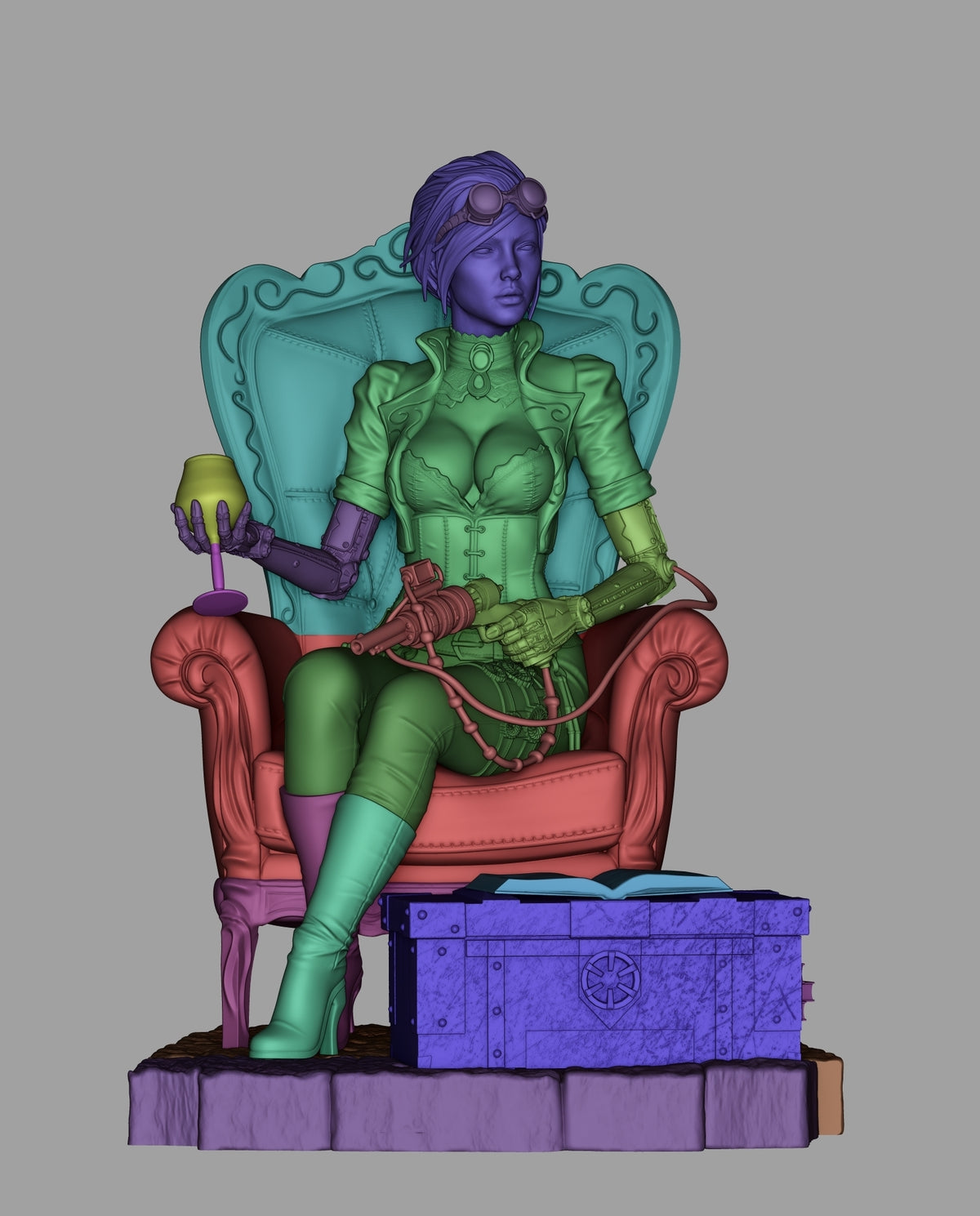 Lady Mechanika, figurine lady mechanika, figurine a peindre, steampunk