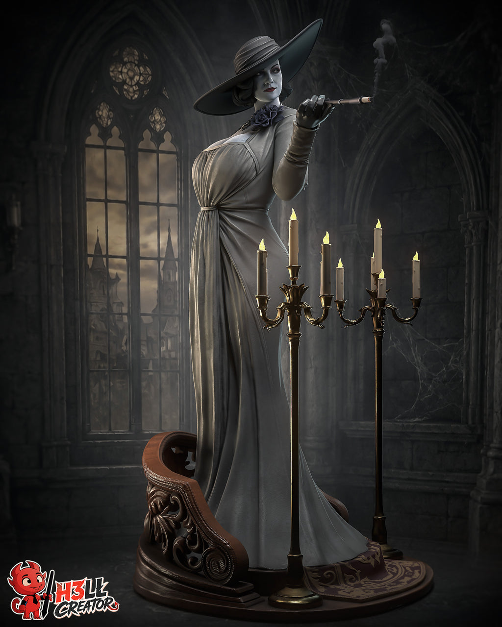 figurine lady dimitrescu, figurine resident evil 8, figurine a peindre