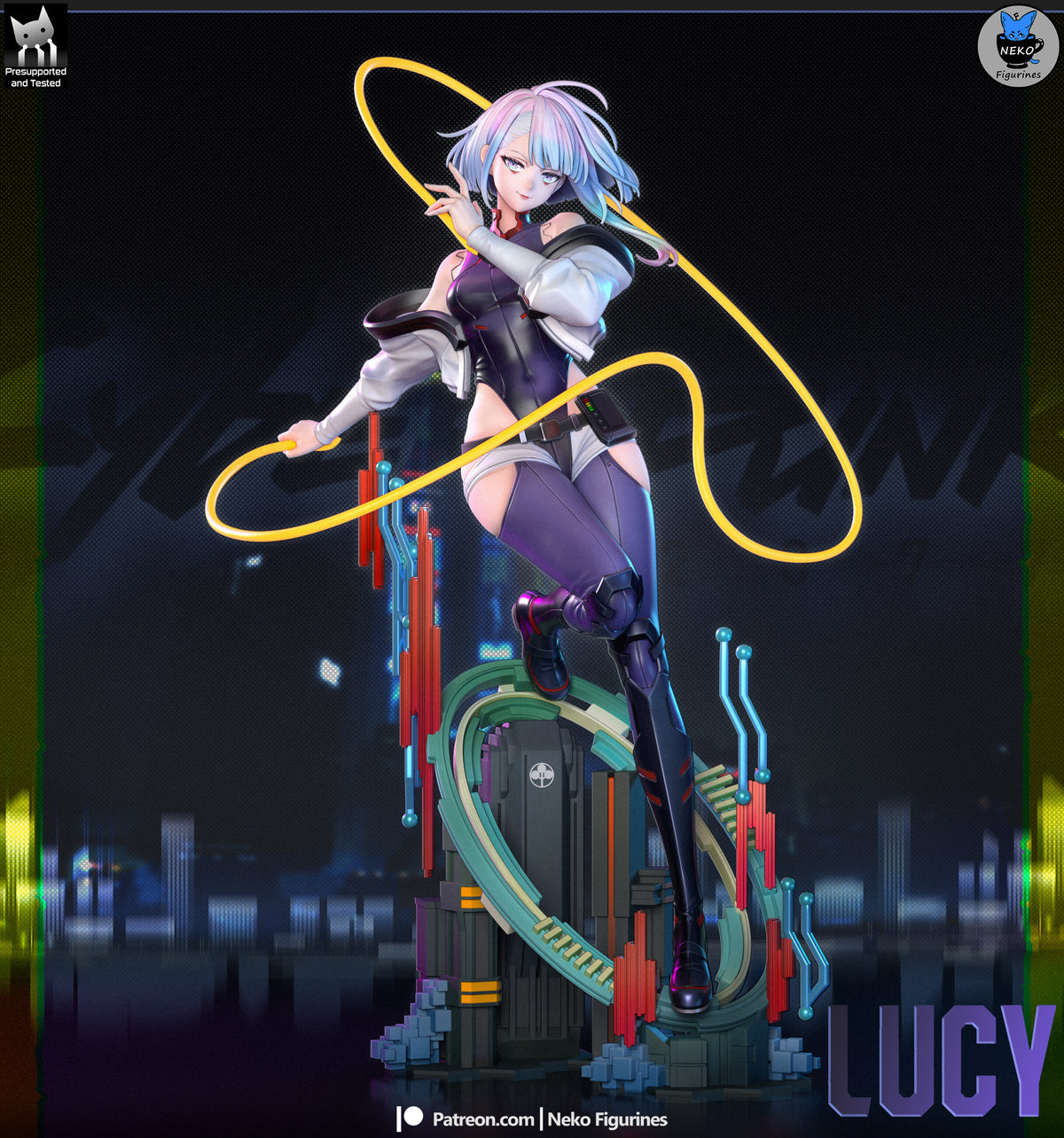 figurine a peindre, figurine lucy cyberpunk 2077, figurine cyberpunk