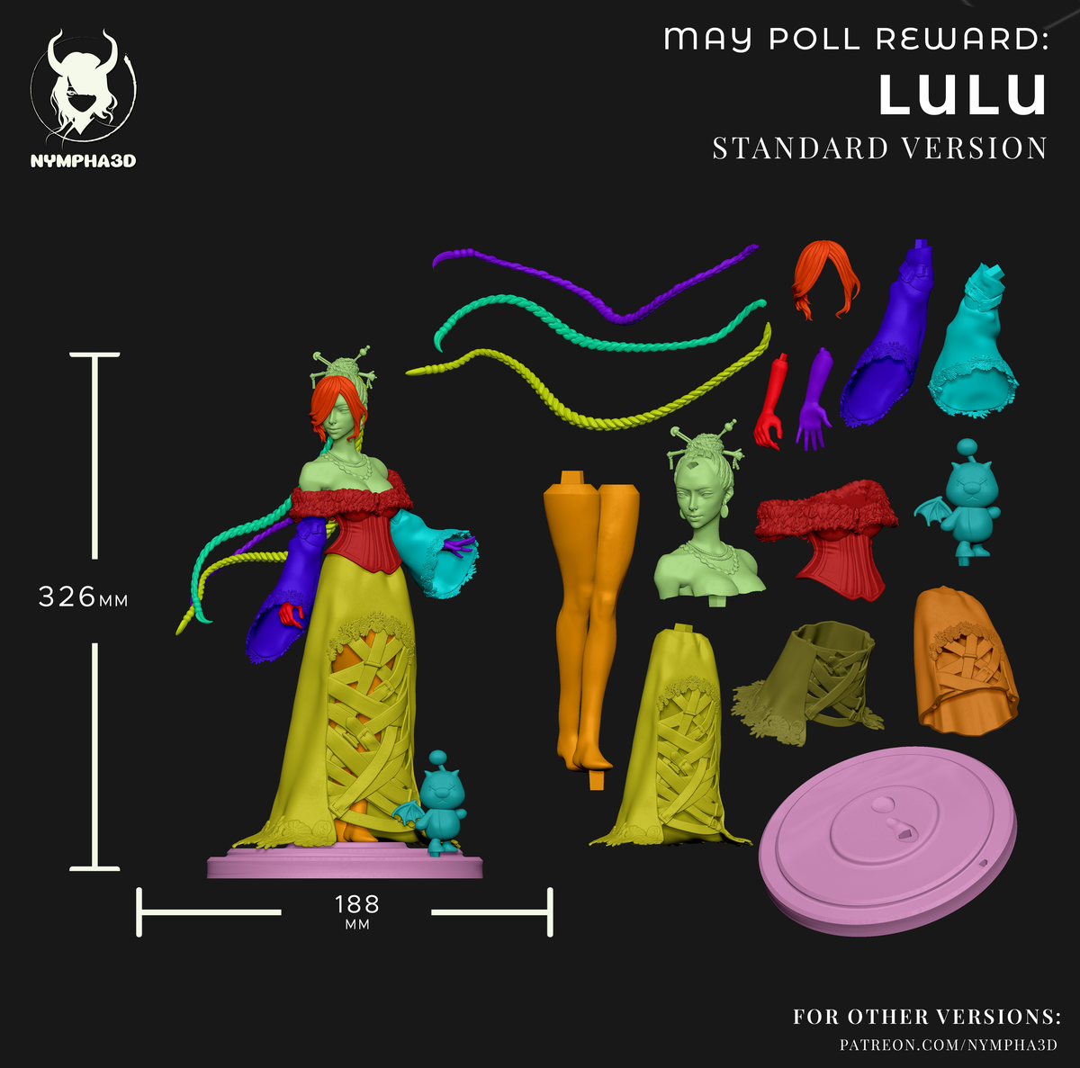 figurine lulu ffx, final fantasy X, figurine final fantasy X, figurine a peindre