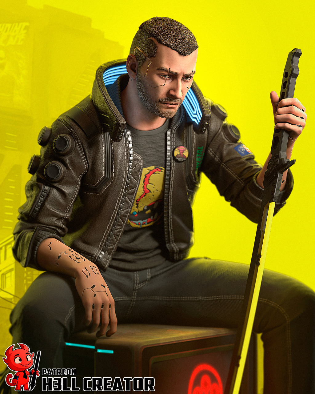 v cyberpunk, figurine cyberpunk , cyberpunk 2077, figurine a peindre