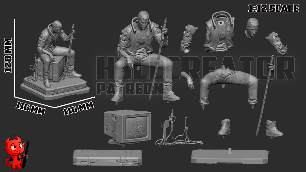 v cyberpunk, figurine cyberpunk , cyberpunk 2077, figurine a peindre
