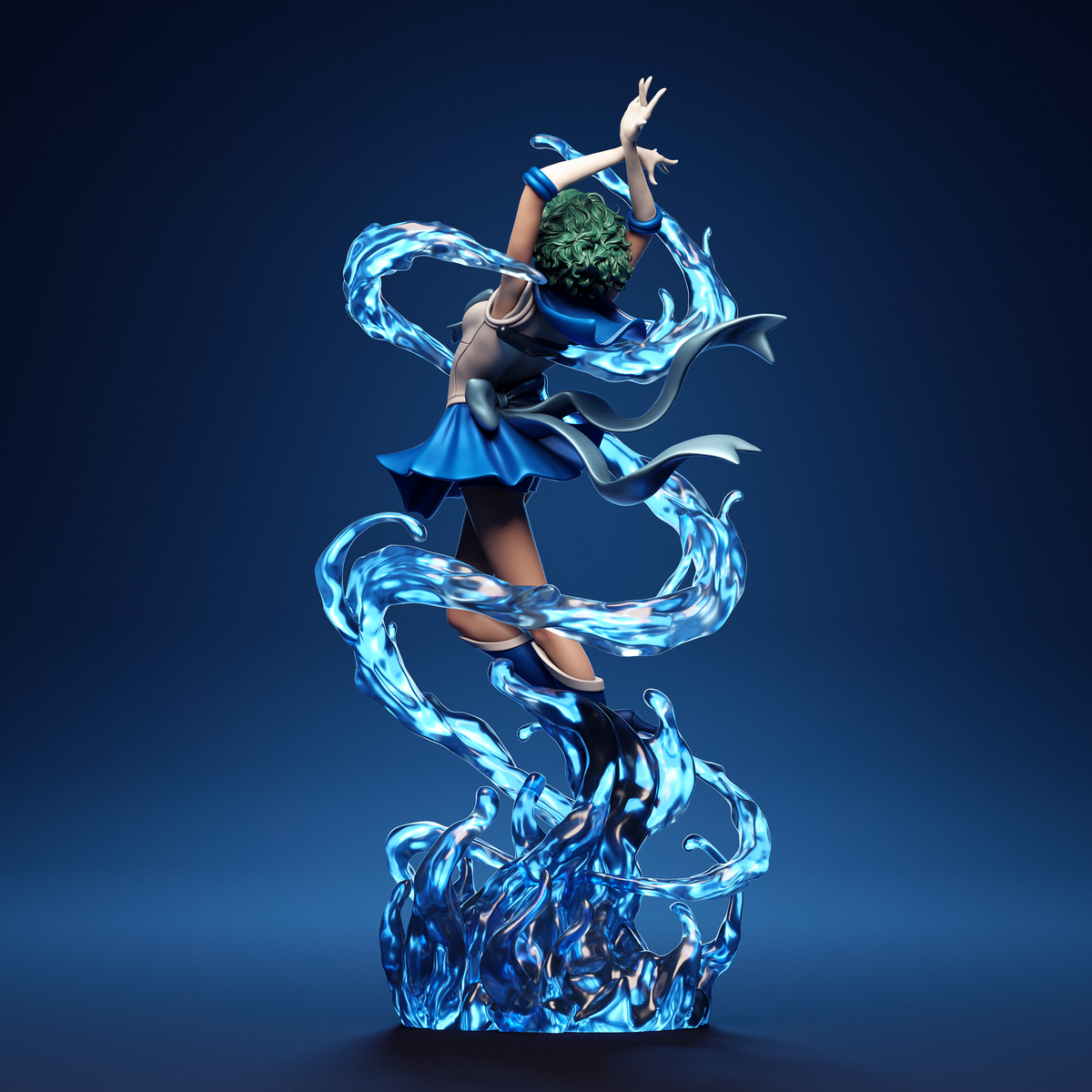 figurine sailor mercury, sailor moon, figurine a peindre